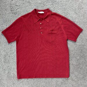 Vintage 1960's Montagut Polo in Fil Lumière Material - Size L - Brick Red Color